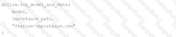 Databricks-Machine-Learning-Professional Question 12 Option 1